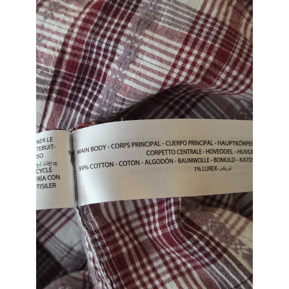 ARIAT Women's size Medium Snap up top Pearl snaps Plaid long sleeve Western - Picture 11 of 12